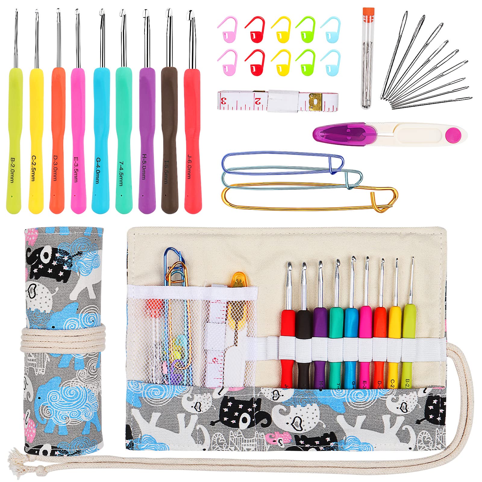 Agujas Tejer Silicona Agujas Ganchillo Ergonómicas Aeelike - Juego 8  Tamaños Con Mangos Silicona TPR - Para Manos Artríticas Agujas Crochet  Cómodas Principiantes, image size:1600x1600