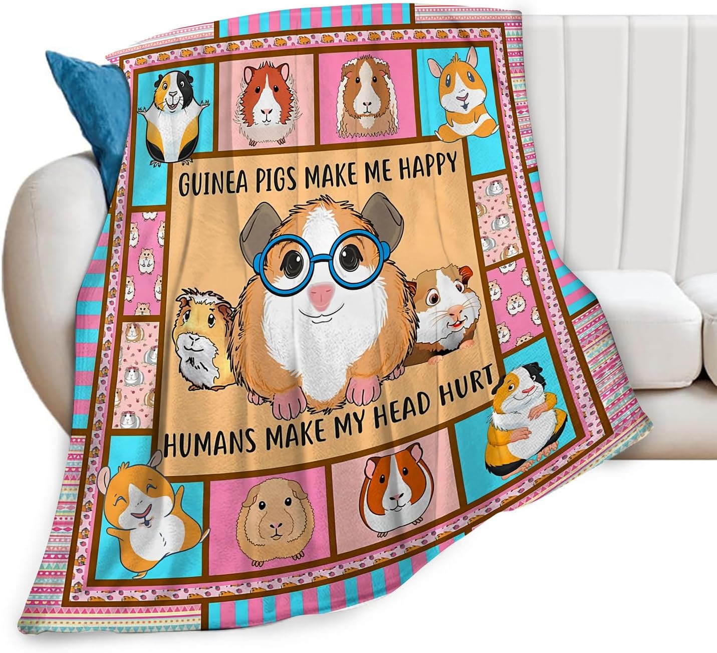 Guinea Pig Blanket Guinea Pig Gifts for Girls Boys Funny