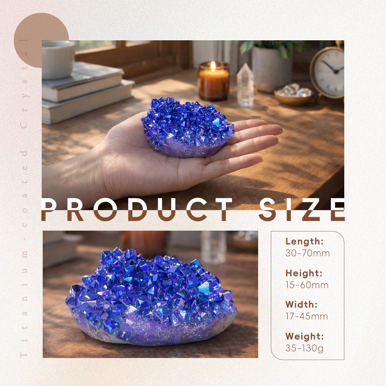 Amazon.co.jp: SUNYIK チタンコーティング クリスタルクラスター