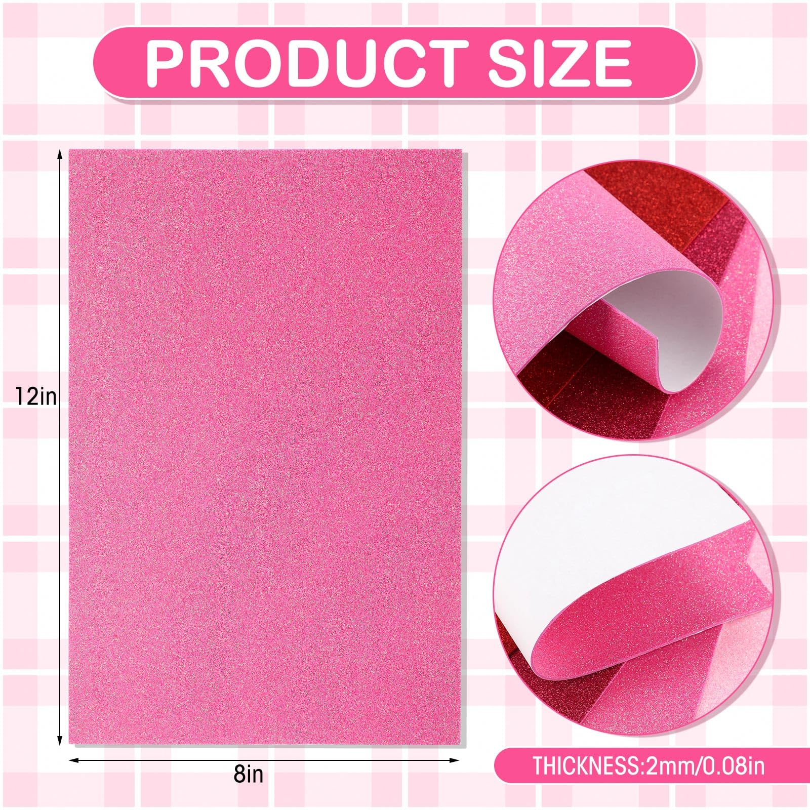 Maitys 40 Pcs Glitter Foam Sheets Craft 8 x 12 Inch, 5 Colors Sparkle Foam Paper with Self Adhesive Backing for Art Crafts Project, Classrooms Scrapbook Gift DIY Cutter Card Decoration (Multicolor)