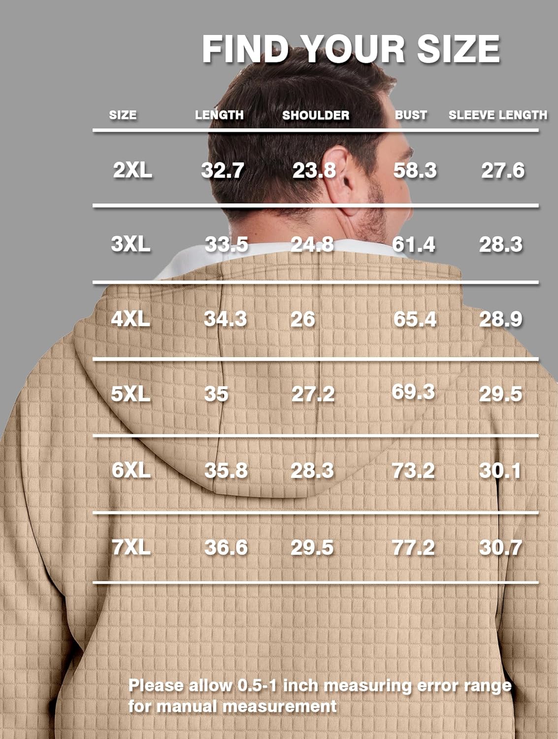 Big and Tall Men's Hooded Sweatshirts Full-Zip Plus Size Drawstring Fashion Hoodie Jacket - Image 7