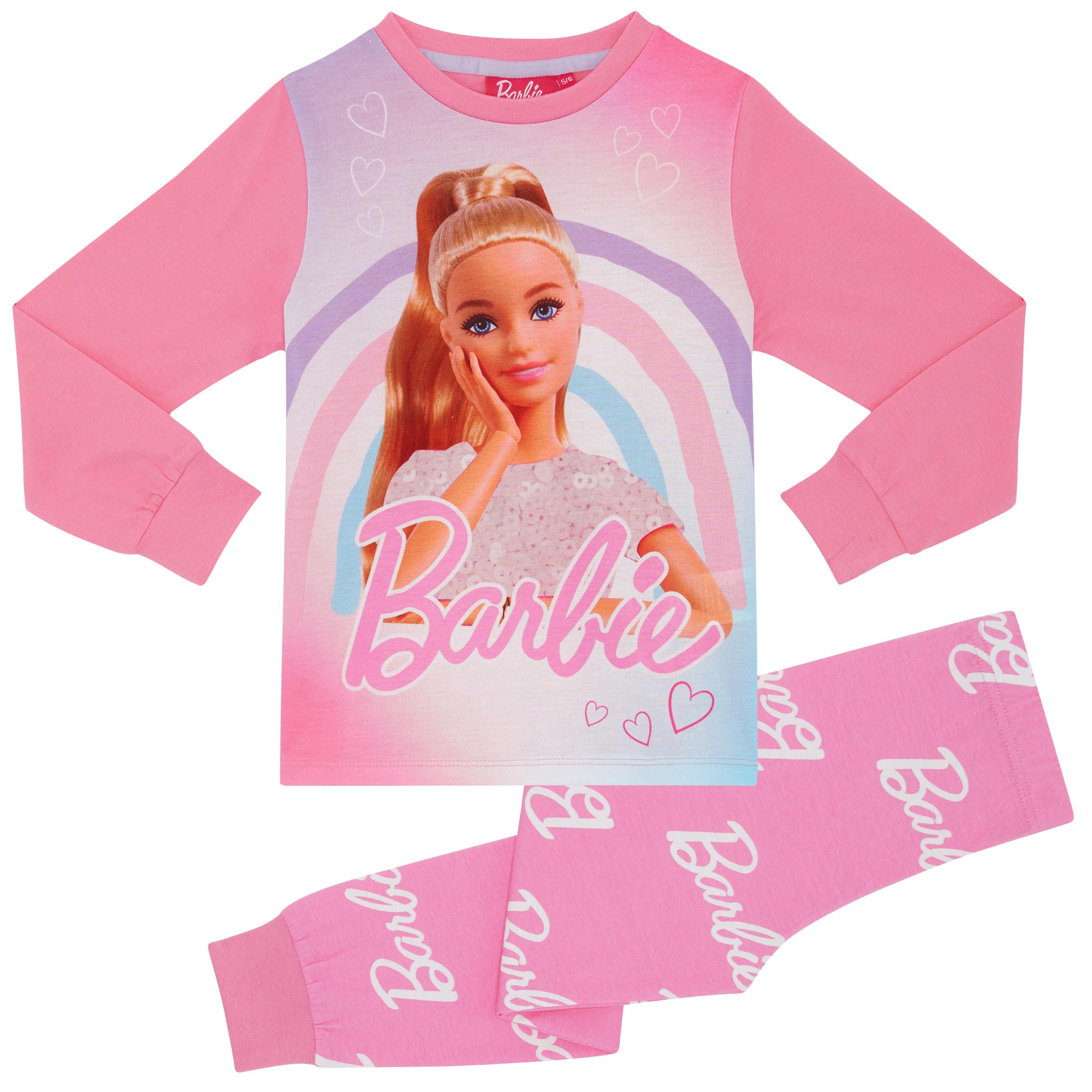 Barbie Girls Long Pyjama Set - 4-5 Years 110cm Pink