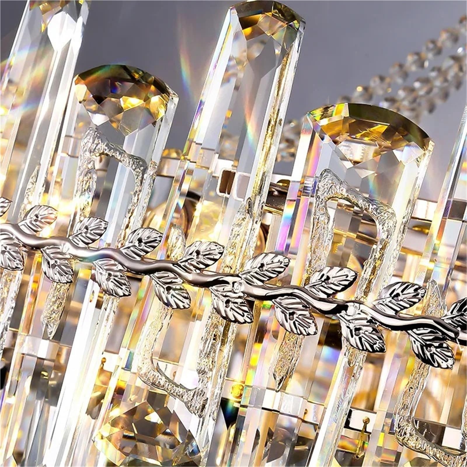 Modern Luxury K9 Crystal Chandelier Nordic Style Hanging Light with Adjustable Chain Ceiling Chandelier for Bedroom