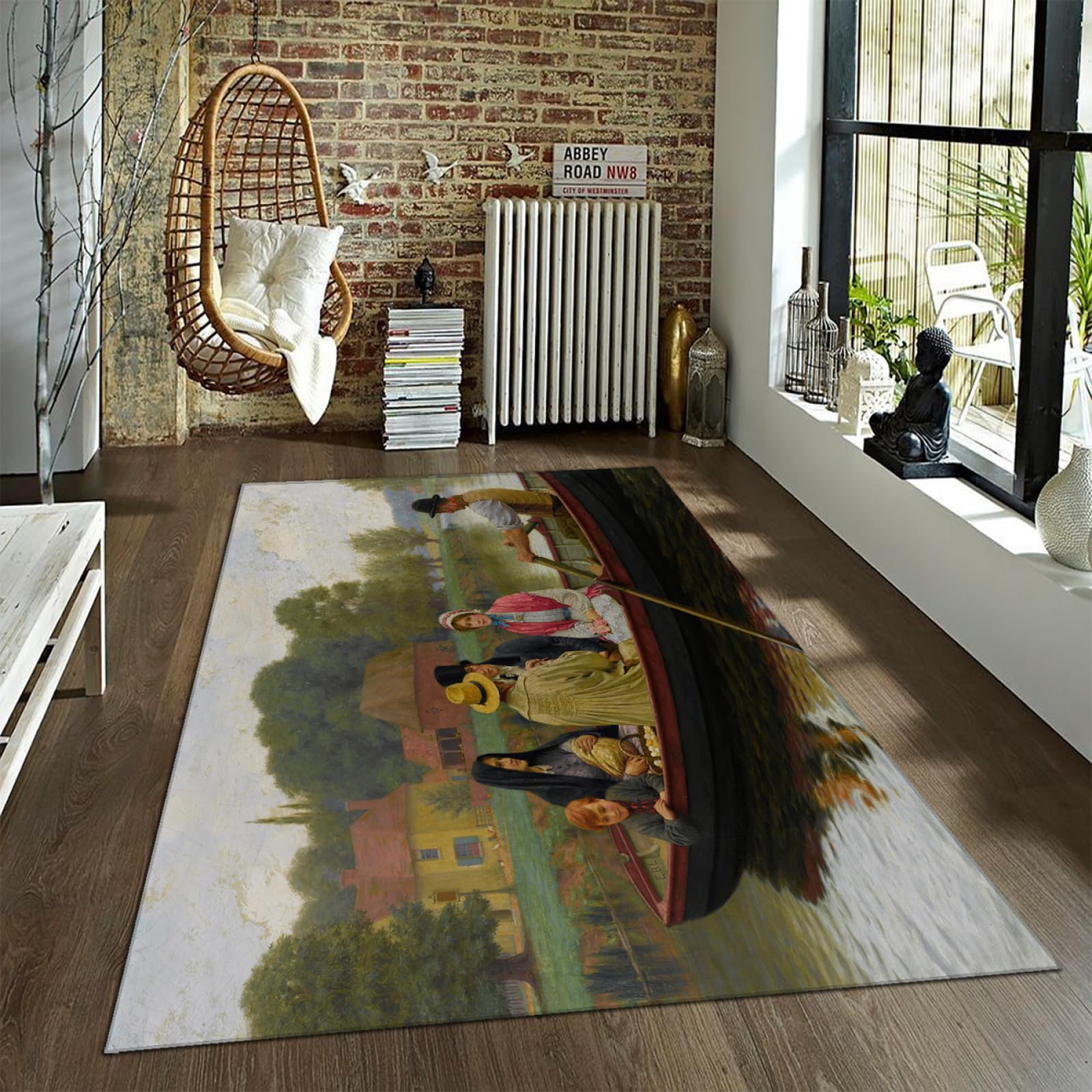 Tapis de sol en peluche douce 120x180cm pour couloir, patio et cheminée