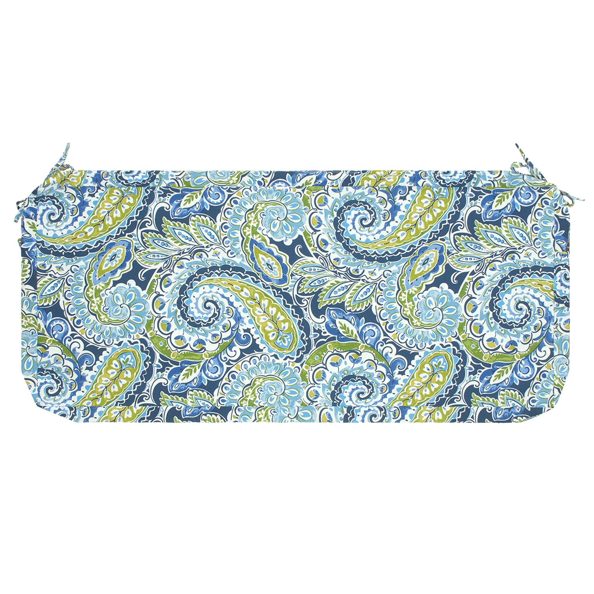 Magpie Fabrics Patio Bench Cushion Cover 42x18x3 Inch, NO Insert! Water&Fade Resistant Outdoor Loveseat Replacement Cover with Zipper (Paisley Lapis