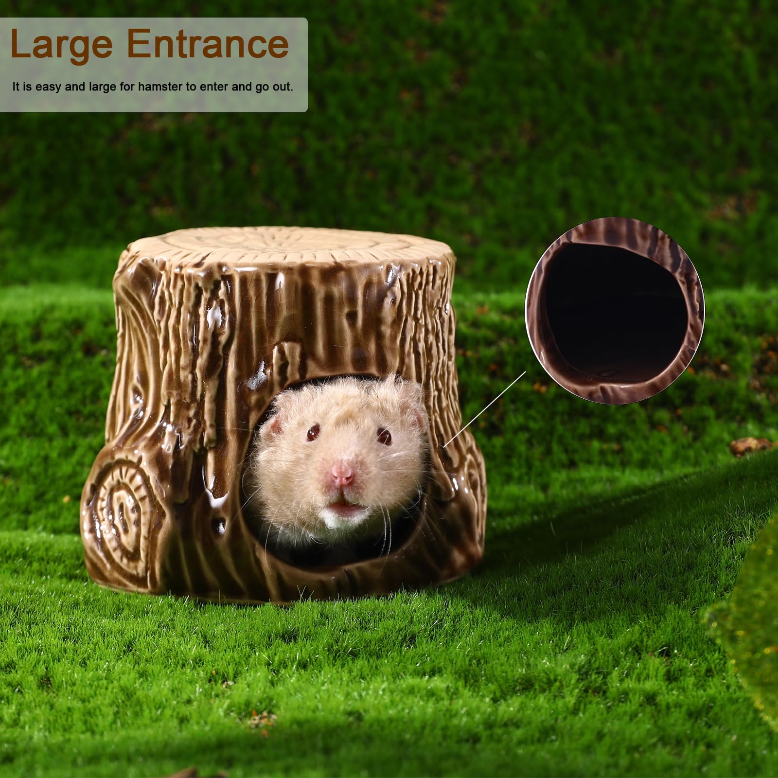 Kelivi Ceramic Hamster Hideout, Strawberry Hamster House and Habitat - Image 2