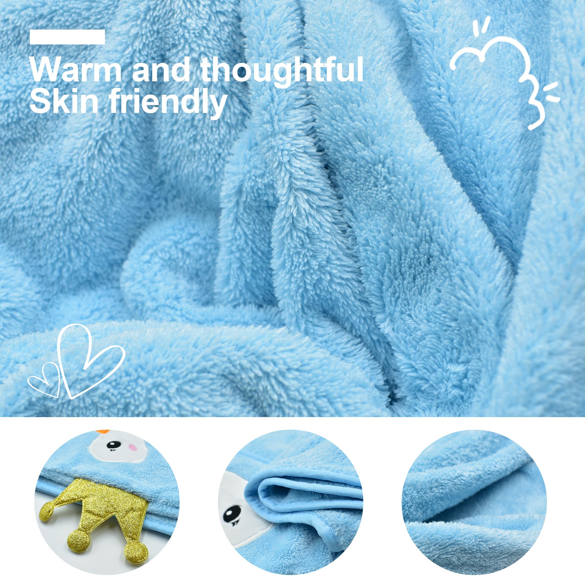 2 Pièces Cape et Serviette de Bain Bébé 80x80cm - Sortie de Bain Naissance - Cadeau Fille