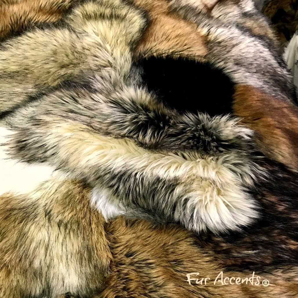 Fur Accents Extraordinary Fur Twin Bedspread, Throw, Sofa Cover, Chair Cover, Patchwork Pieced Fur, Luxury Fur Blanket, Rug,One of a Kind Design, Hand Made to Order USA (Twin Size Bedspread)