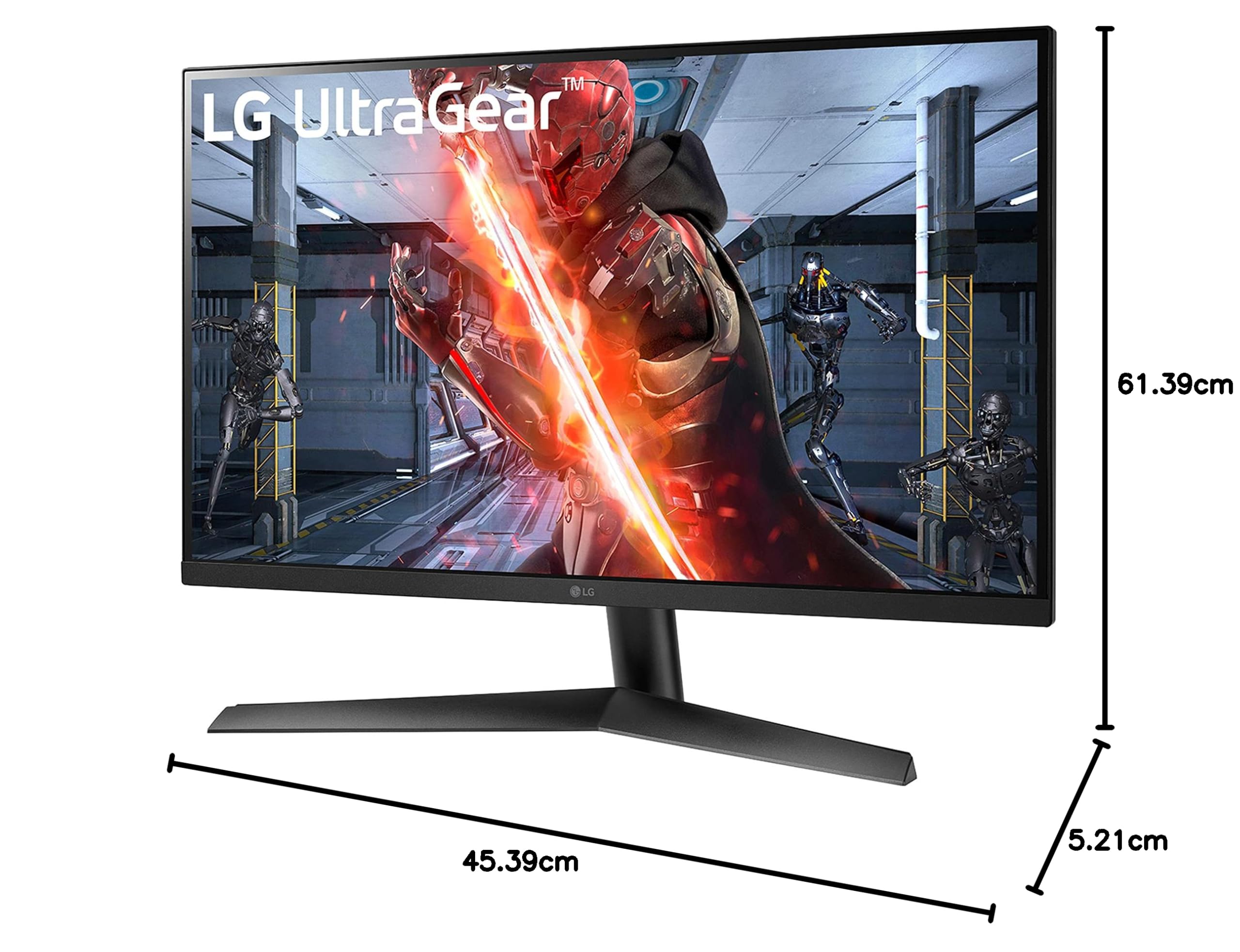 LG 27GN60R UltraGear Gaming Monitor 27" Full HD IPS HDR 10, 1920x1080, 1ms, AMD FreeSync Premium 144Hz, HDMI 2.0 (HDCP 2.2), Display Port 1.4, AUX, Flicker Safe, Nero