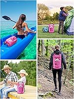 Vista 6 de HEETA Dry Bag Waterproof for Women Men, 5L/10L/20L/30L/40L Roll Top Lightweight Dry Storage Bag Backpack with Phone Case for Travel Swimming Boating