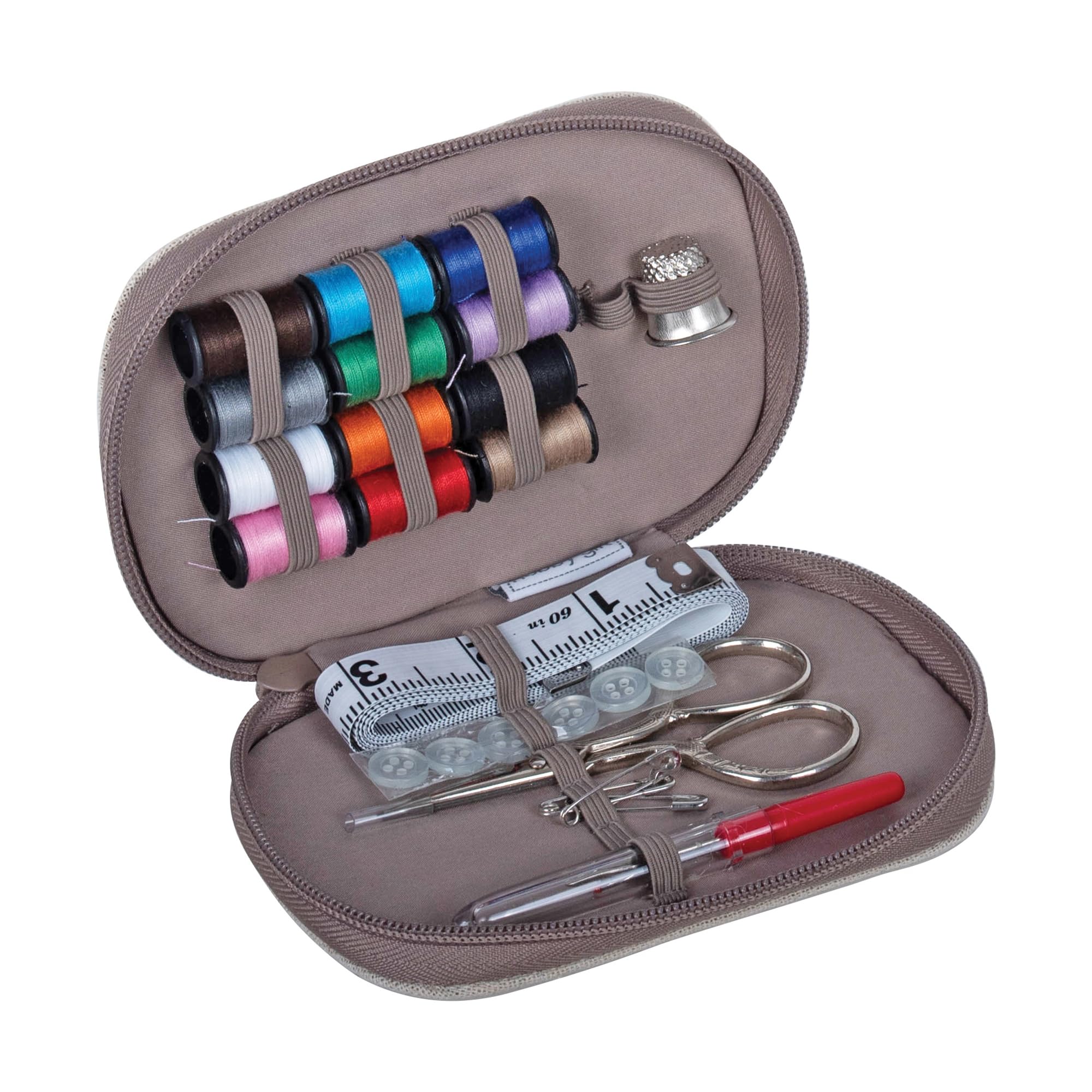 Hobby Gift Filled Sewing Kit - Zipped Travel Sewing Kit - 2.5 X 14 X 9cm Natural Strawberries