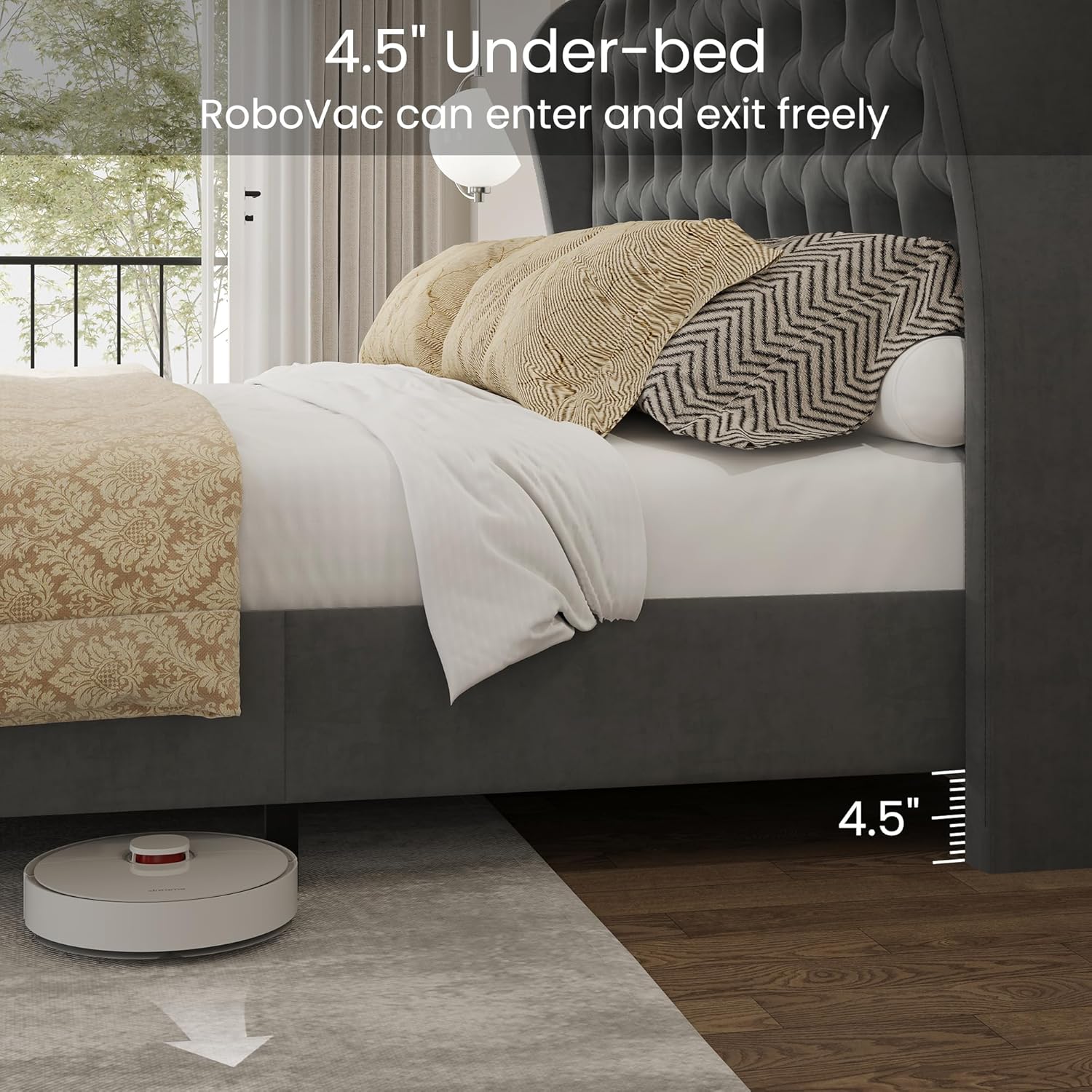 LARMACE Bed Frame 4.5 inch Under-bed Clearance