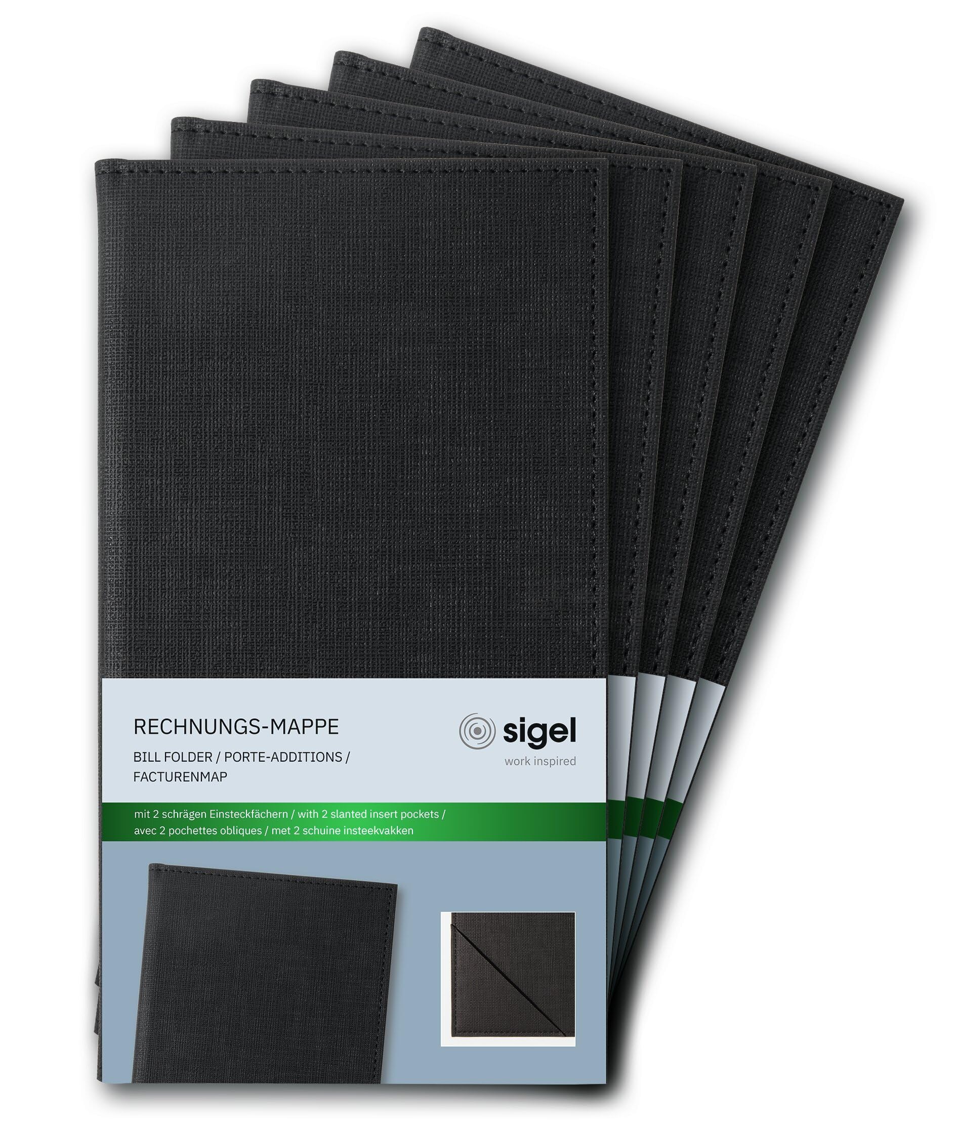 SIGEL Porte-additions 13 x 23 cm - 5 pièces | RM100, durable et facile à nettoyer, noir