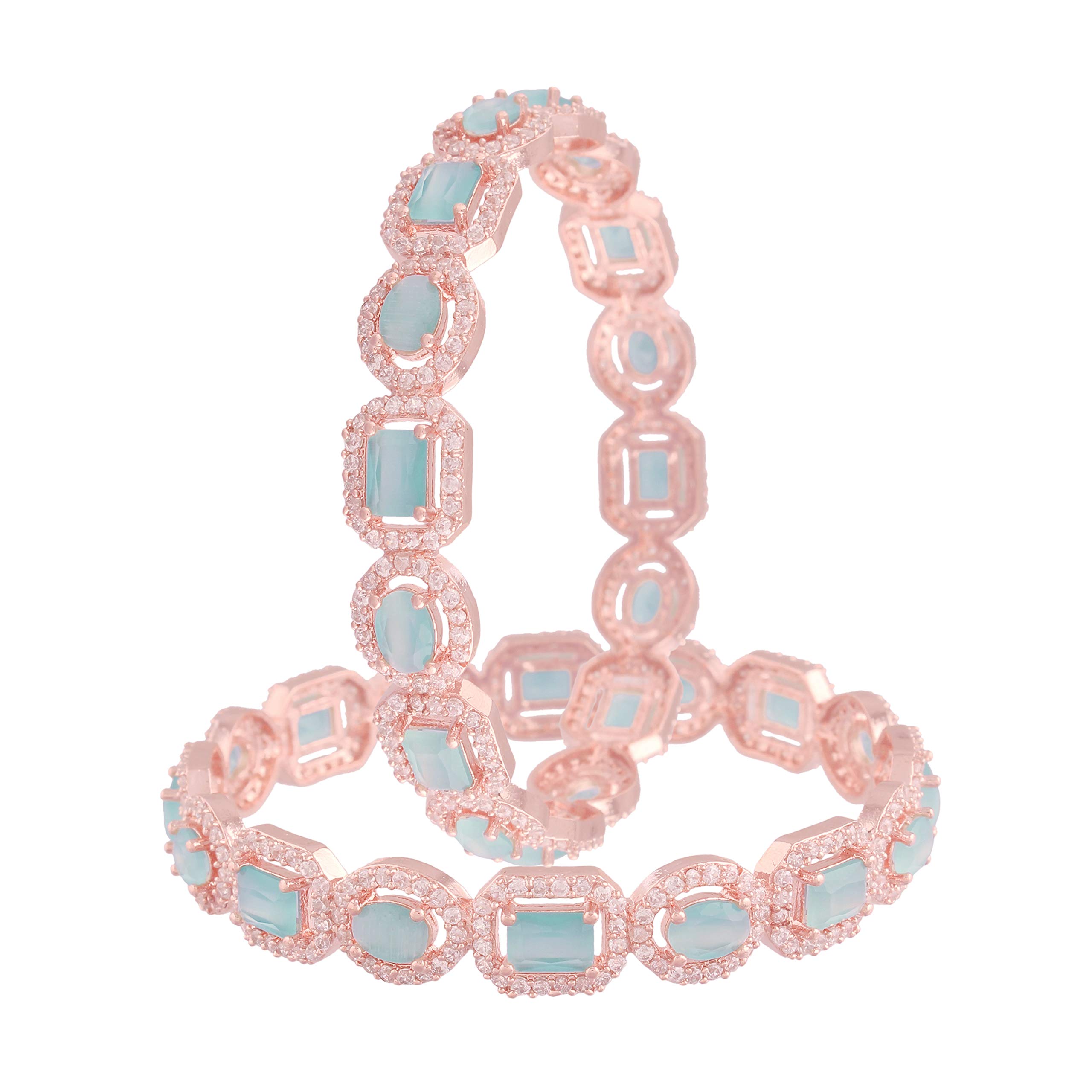 I Jewels 18K Rose Gold Plated Intricately Designed Traditional Bangles Encased With Mint Enamel CZ/Diamond For Women/Girls (ADB312Min-a) (Set of 2) (B08SBKKCYW) Amazon Price History, Amazon Price Tracker