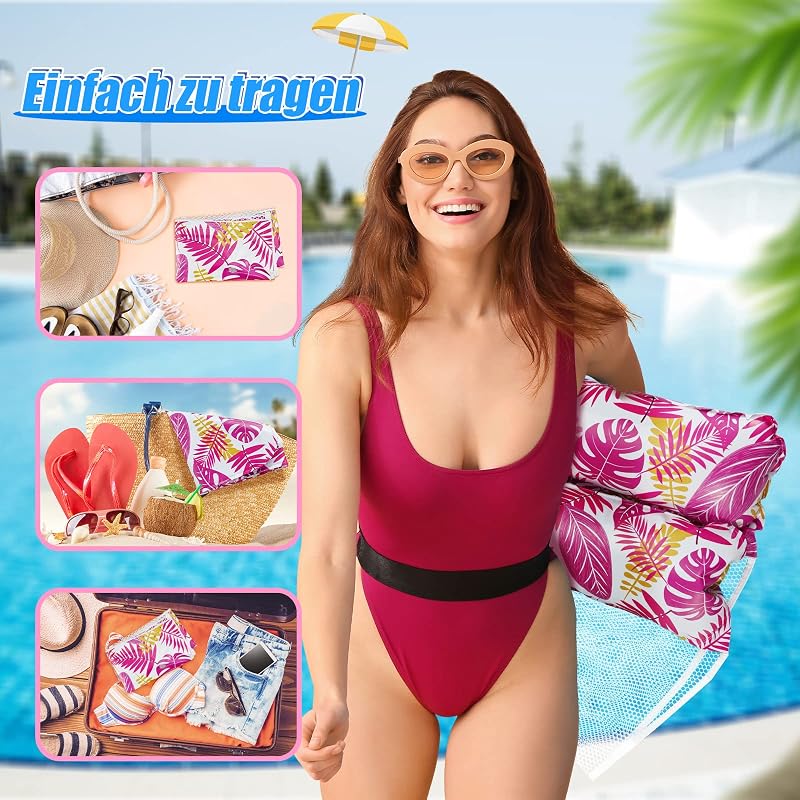 WEARXI Saltea gonflabilă pentru piscină XL, set 2 bucăți, 4 în 1 pentru adulți și copii
