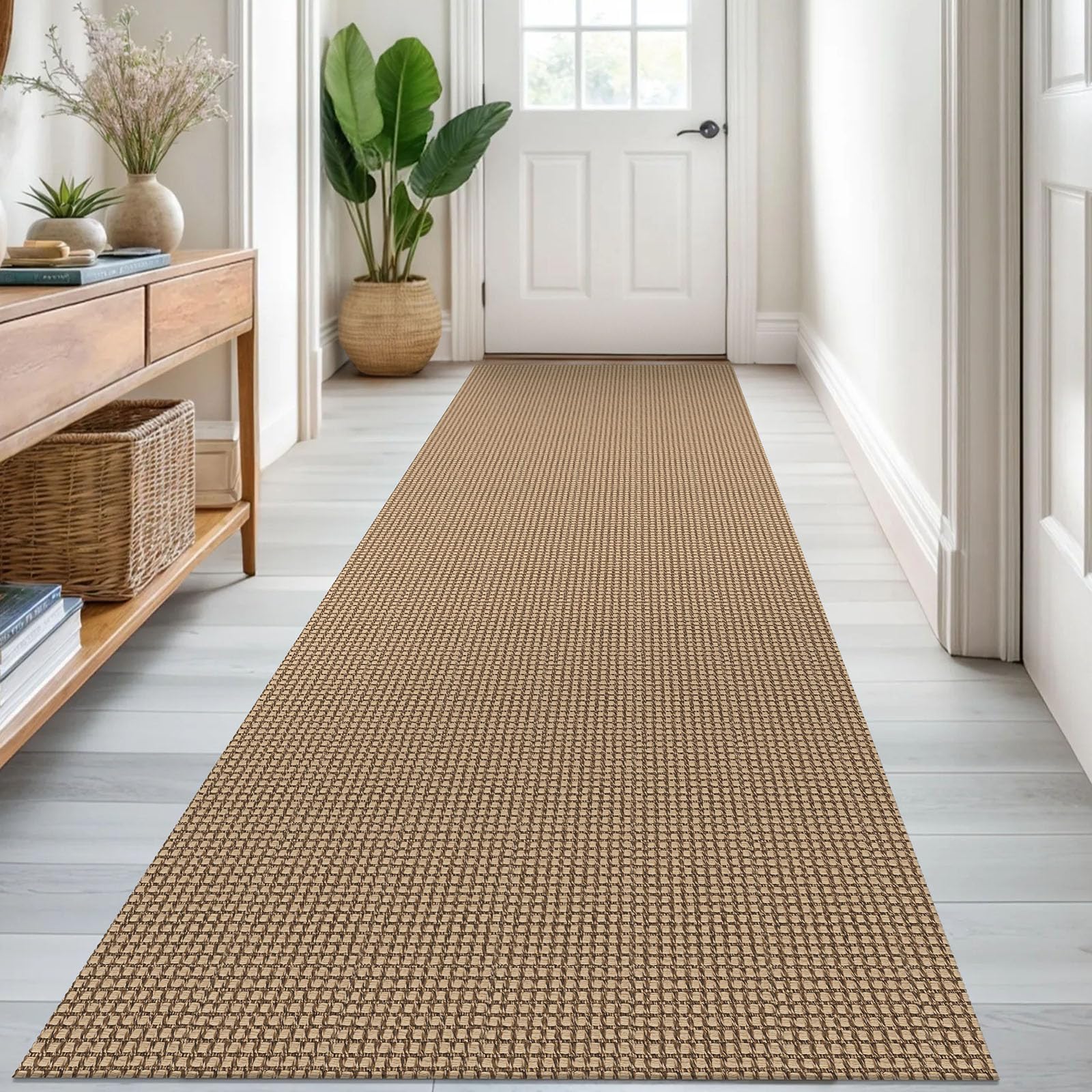 KOZYFLY Runners for Hallways 3x8 ft Washable Kitchen Runner Non Slip Rubber Backed Hall Runners Cotton Entryway Runner Rugs Floor Carpet for Indoor