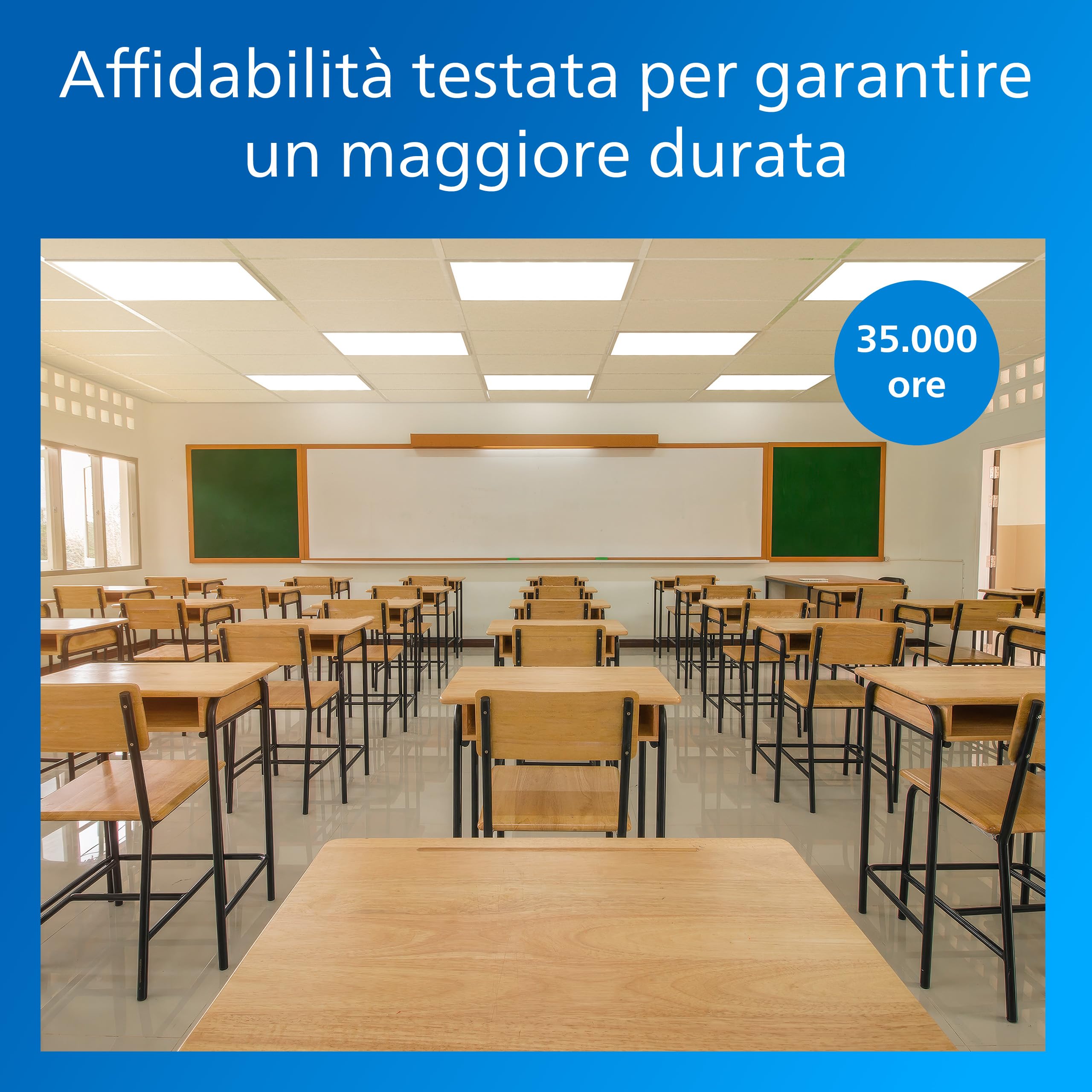 Philips Projectline Pannello LED 6060 | 3200 lm, 4000 K, Efficienza energetica ottima, Durata fino a 35000 ore, Per corridoi e aree di lavoro