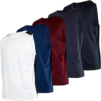 5 Pack Boys Dry Fit Tank Tops Muscle Athletic Sleeveless Running Sports