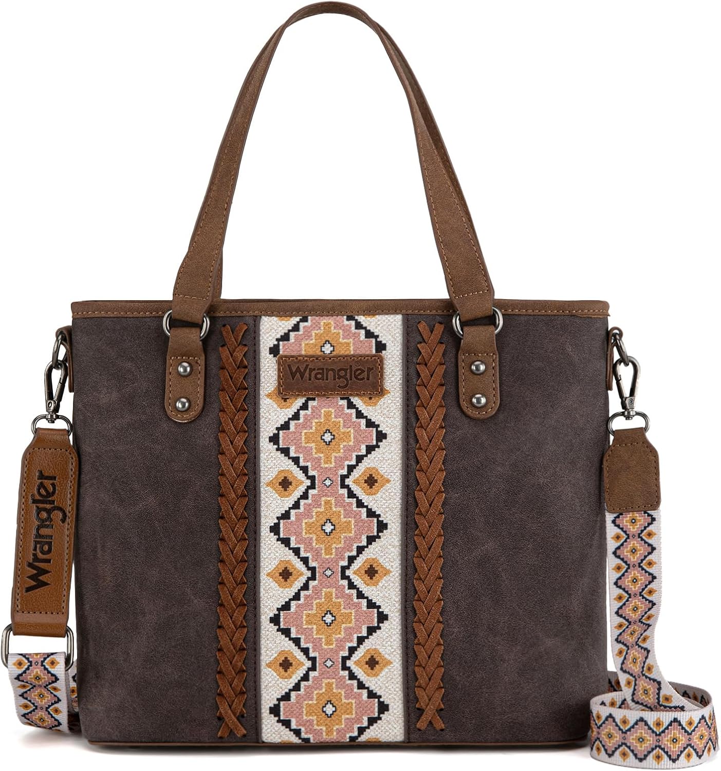 Montana West X Wrangler Tote Bag for Women Western Purses with Detachable Strap Medium Satchel Handbags | with Crossbody Strap