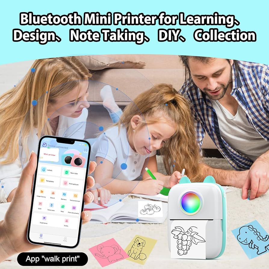 Amazon.com: HuiJuKeJi Inkless Sticker Printer 7-Color Light