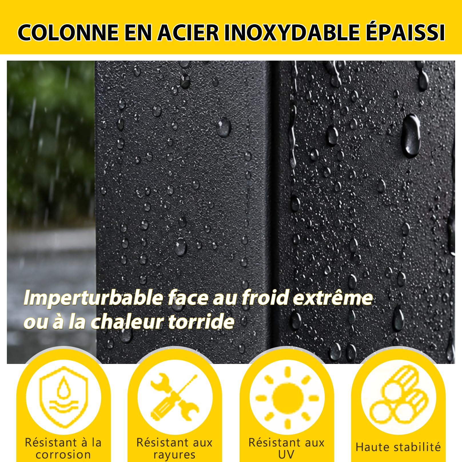 Robinet D'eau de Cour Extérieur Antigel, Colonne a Eau de Jardin avec Robinet, Acier Inoxydable, Installation Facile, pour L'irrigation du Jardin/Pelouse 95cm