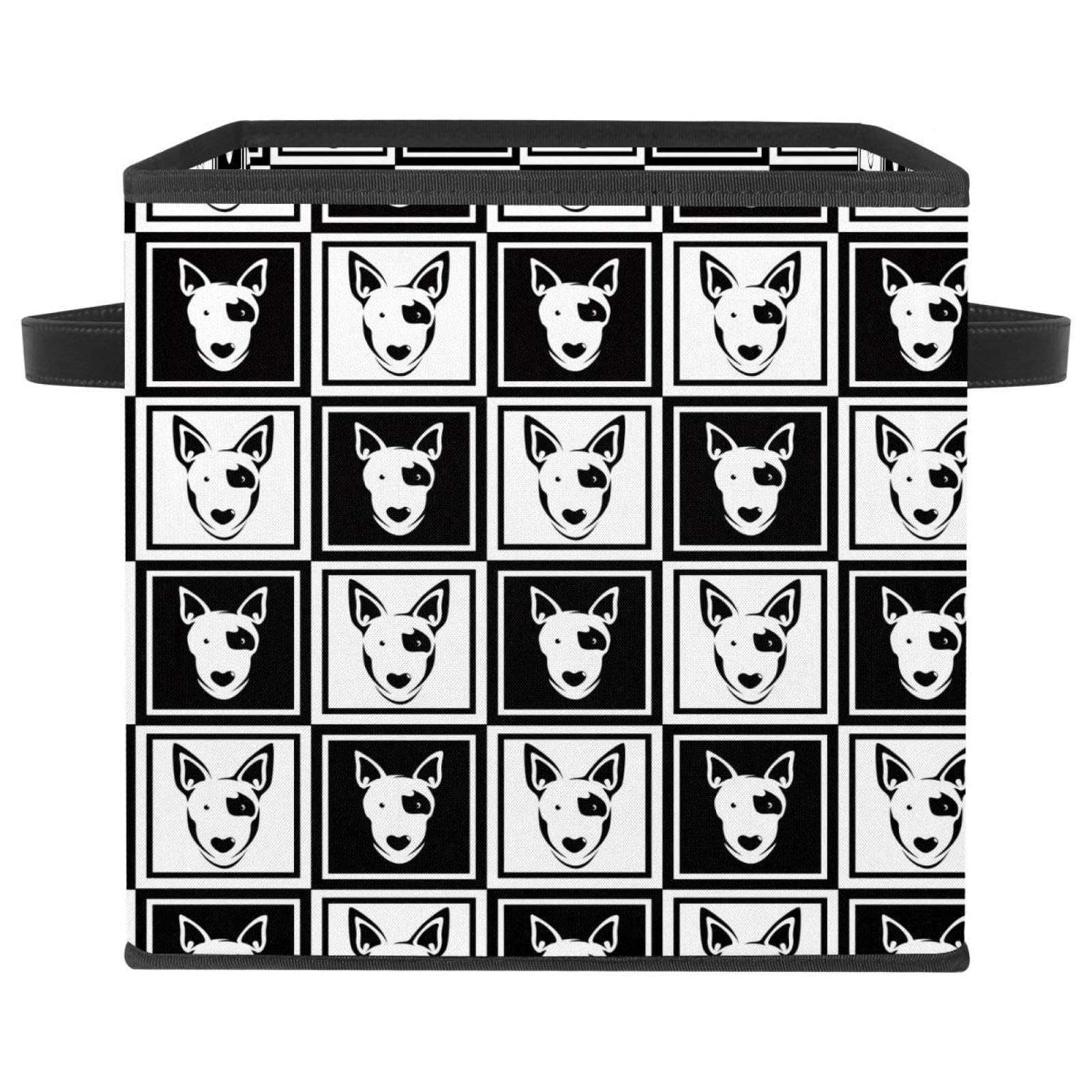 Boîte de rangement en tissu pour chambre d'enfant et salon au motif chien hipster
