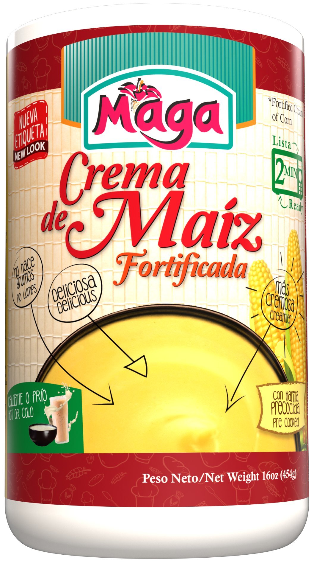 Crema de Maíz (Cream of Corn Cereal) by Maga Foods Puerto Rico - 12 oz (Count of 2)