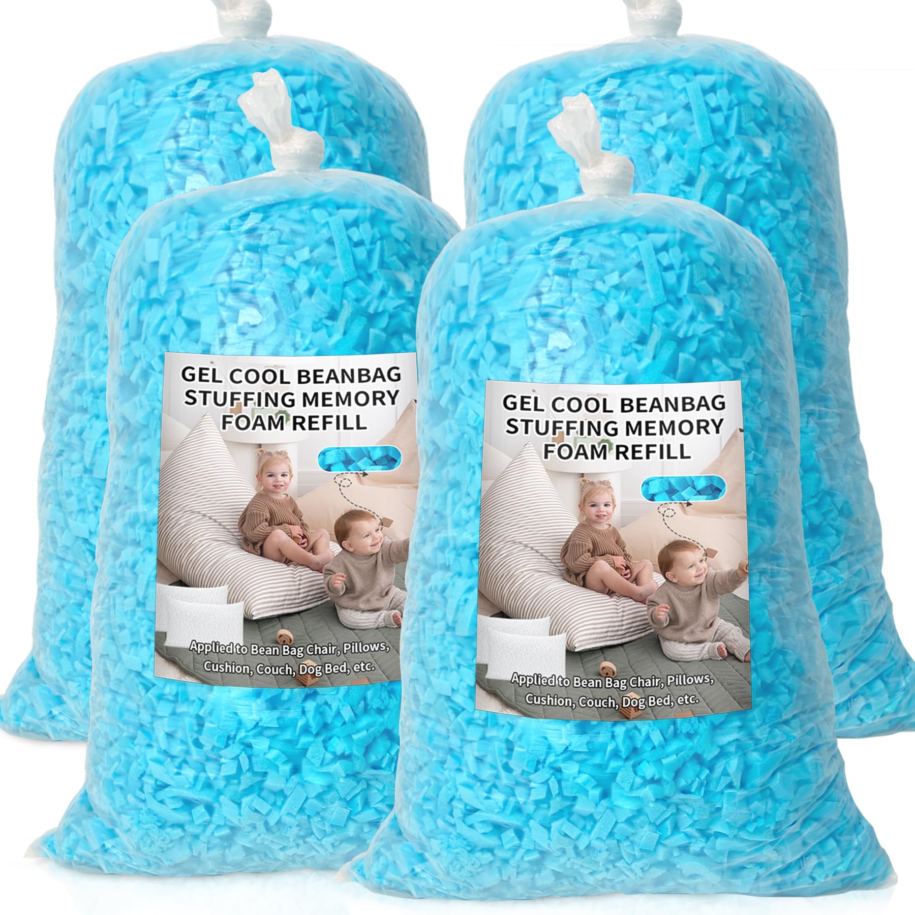 Bean Bag Filler 20lbs Shredded Memory Foam Filling Soft Pillow