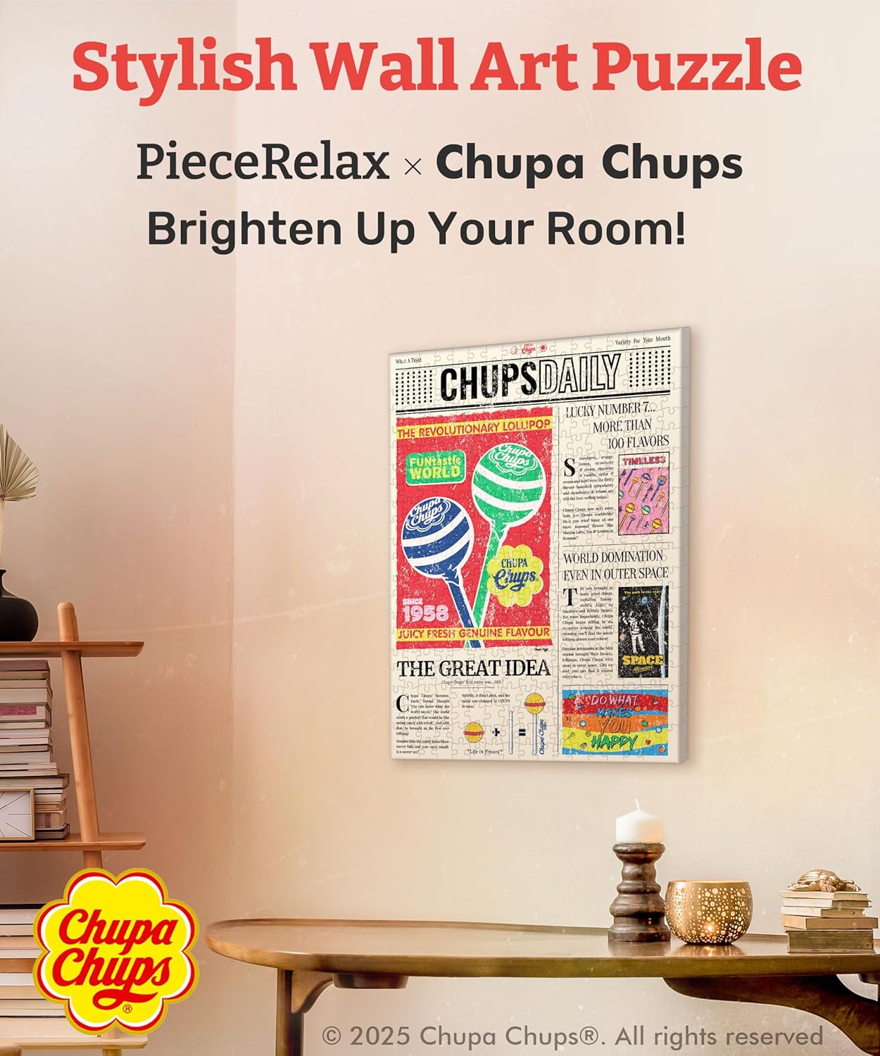 Chupa Chups X PieceRelax Puzzle Canvas Wall Art 366 Plastic Pieces for Adults - Timeless Memories - Chups Daily - Unique Gift & Home Décor with Jigsaw Puzzle Artwork [HN1435]