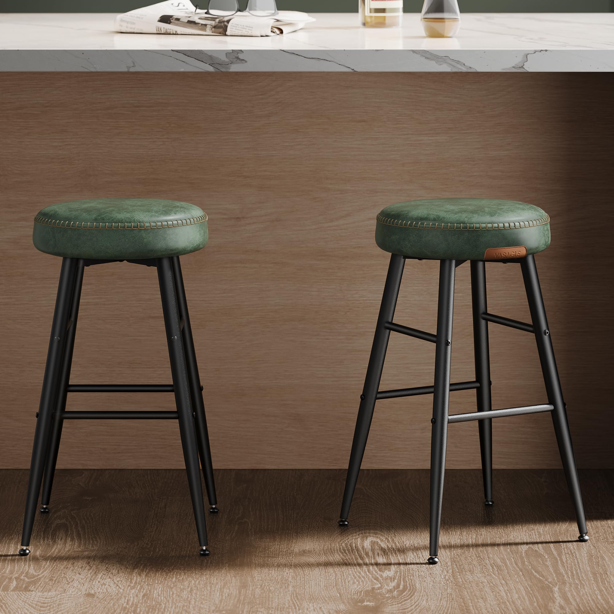 VASAGLE EKHO Bar Stools Set of 2, 24.8-Inch Tall