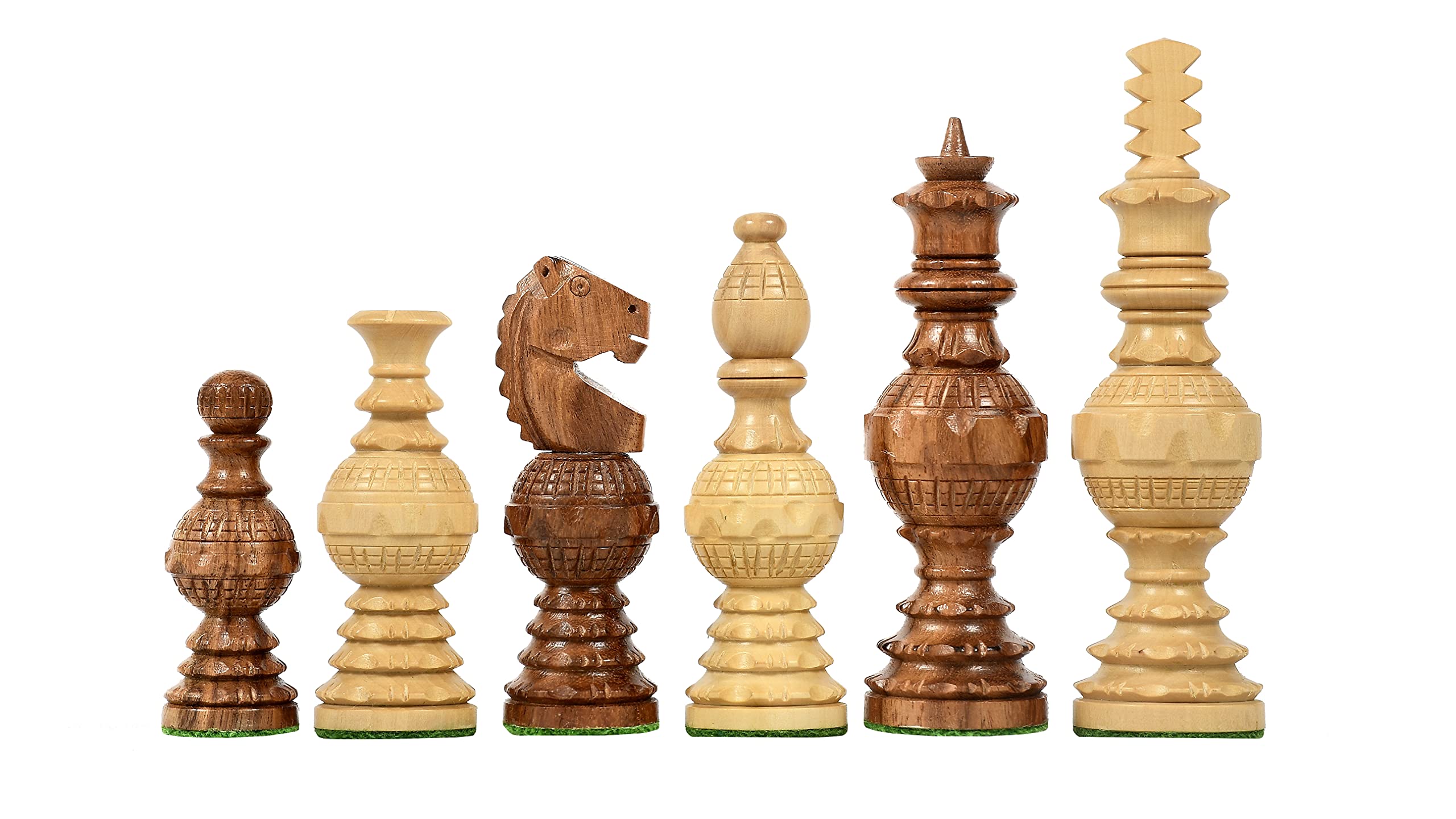 Chessbazaar The Traditional Indian Hand Carving Chess Pieces in Sheesham & Box Wood - 5.1" King
