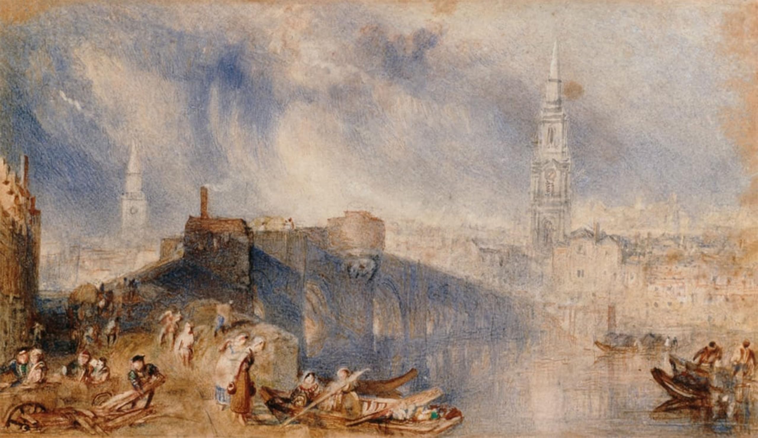 SERENDIPITP Abstract Painting Mural Print Picture Wall Decor Painting Inverness From Across the River Ness by Mallord William Turner Vintage Wall Artwork for Home Decor 60x90cm