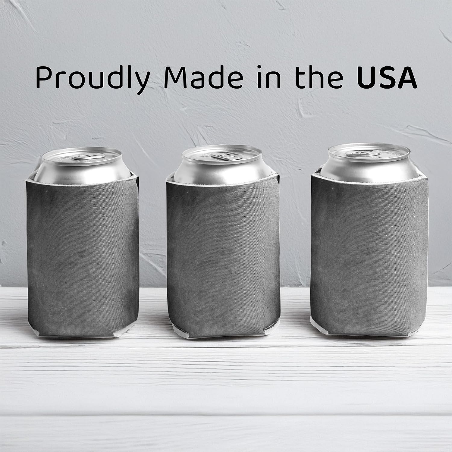 Blank Can Coolers – Chalkboard Design, 50-Pack Full-Color Beverage Sleeves for Screen Printing, Vinyl Heat Transfer & DIY Personalization – Fits 12–16 oz Cans and Bottles