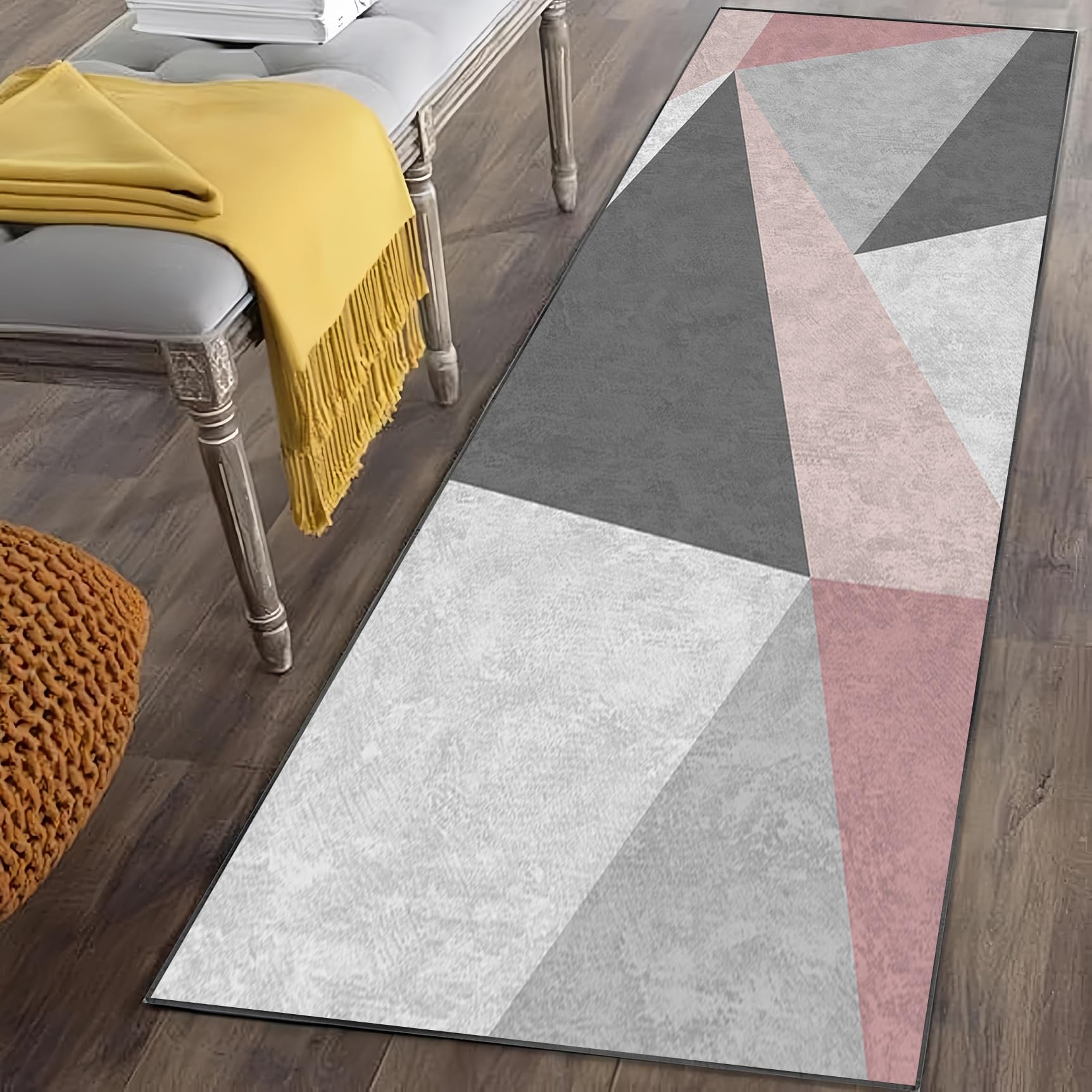 Tappeto Cucina Passatoia 80 x 135 cm Antiscivolo, Idrorepellente, Facile da Pulire, Resistente, Lavabile Tappeto Runner per Corridoio per Cucina, Camera da Letto, Soggiorno, B