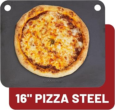 16 x 13.4 inch Pizza Steel, Heavy Duty Heats 20X Faster Baking Steel, Premium Carbon Steel Baking Plate for Perfectly Crispy Pizzas and Breads, Ideal for Home and Commercial Use