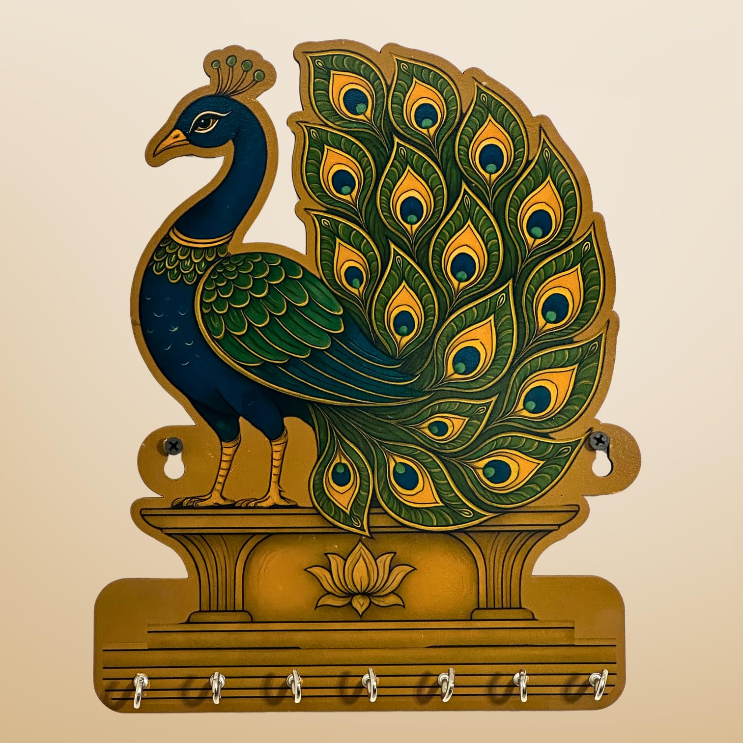 Maefele Royal Peacock Key Holder – Lightweight Decorative Wall Art for Home | Stylish Key Organizer for Bedroom, Living Room, Guest Room & Dining Area-image-27