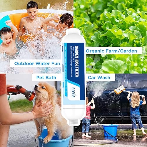 Miniatura 4 de Envig Catalytic Carbon KDF - Filtro de manguera de jardín en línea, cloramina, cloro, compuestos orgánicos volátiles y productos químicos para