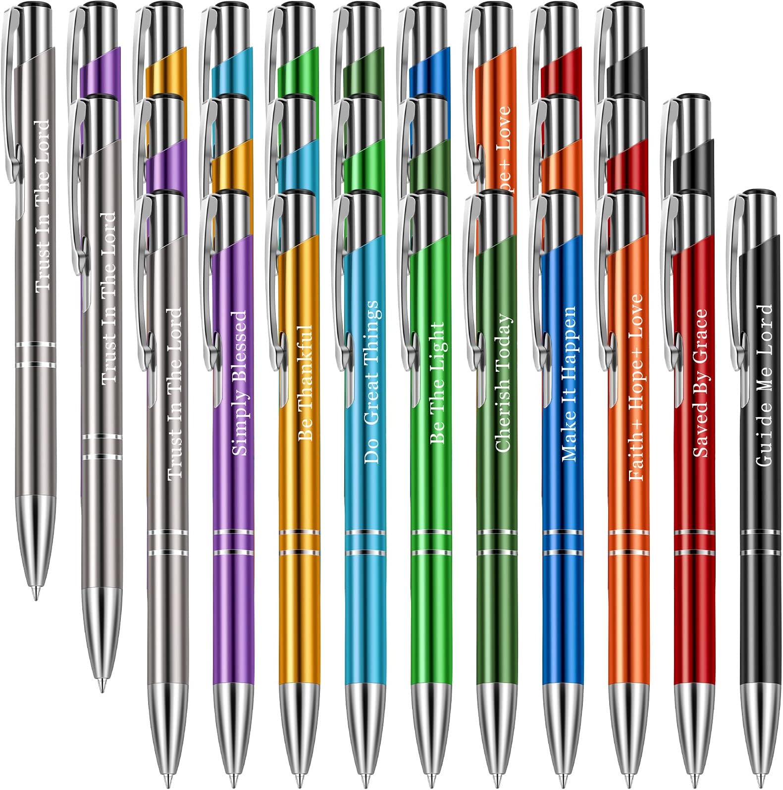 Zonon 40 Pieces Christian Pen Bible Verse Ballpoint Scripture Quote Pen Inspirational Bible Pens Motivational Scripture Metal Pen for Men Women Teacher School Office Supplies, Bosses Desk, Black Ink