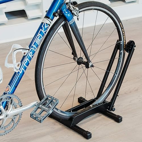 Miniatura 8 de Lumintrail Soporte de almacenamiento de piso de bicicleta para bicicleta de montaña y carretera, almacenamiento de garaje interior y exterior