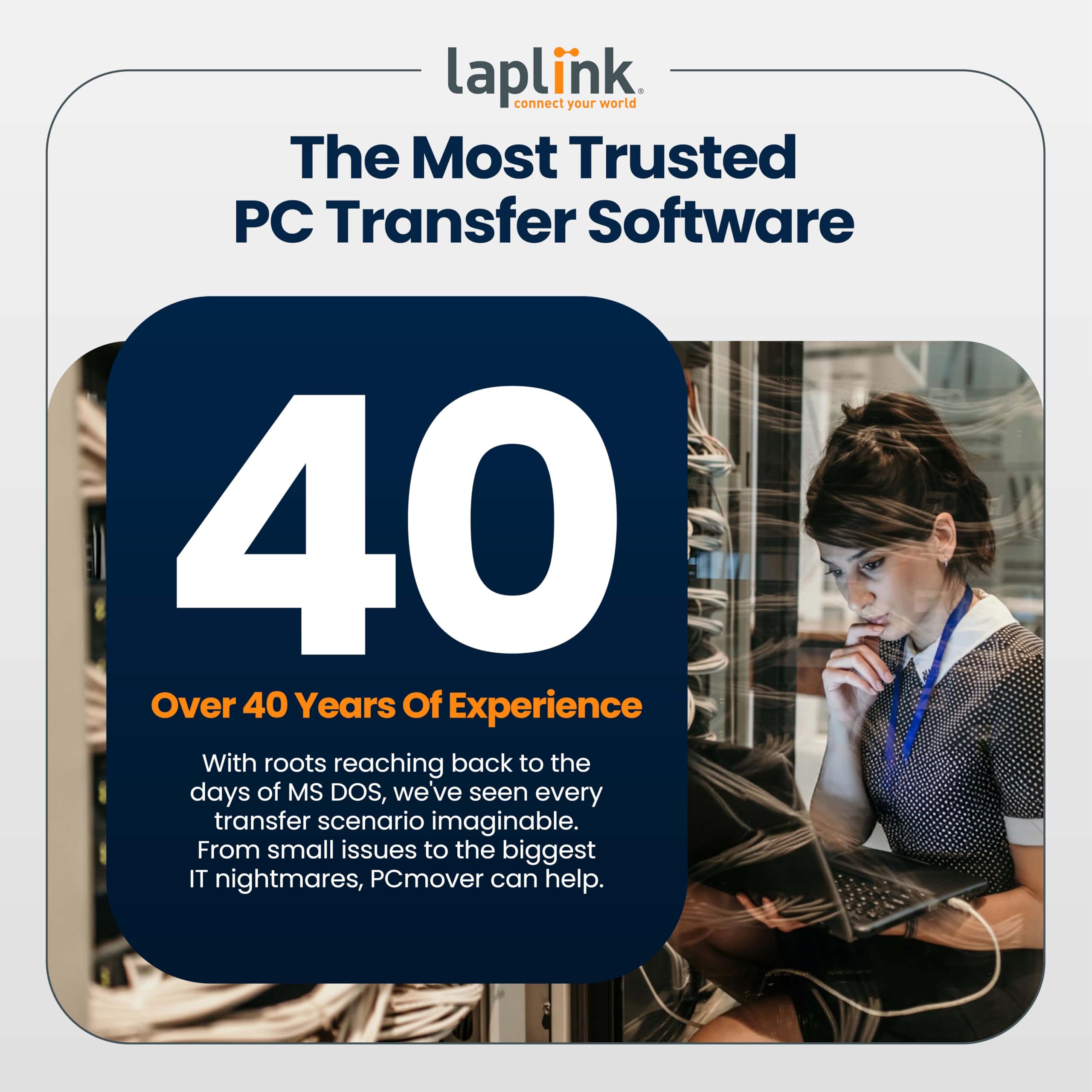 Laplink PCmover Business | PC to PC Migration Software | 10 Use License | Automatic Deployment of New PCs | Includes Optional SuperSpeed USB 3.0 cable