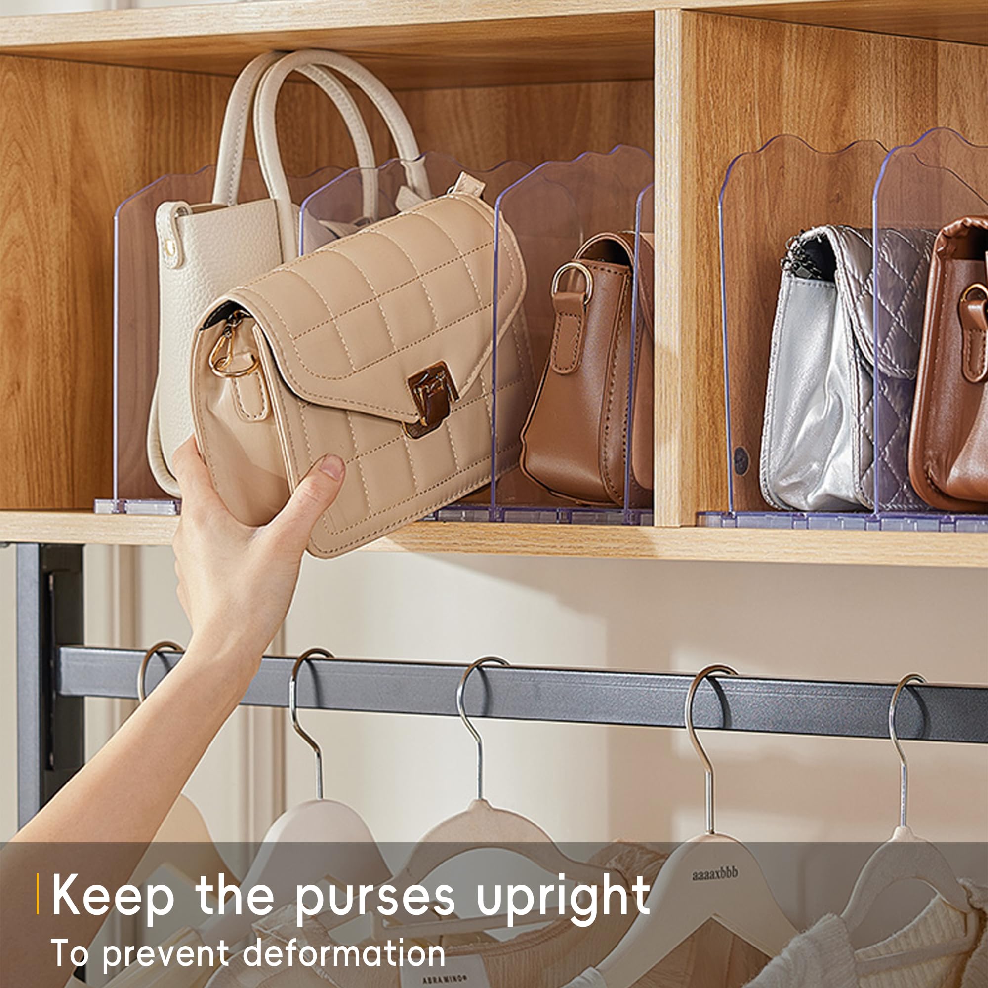 Regalteiler Für Schrank Verstellbar - Universelle Trennwände Für Handtaschen, Bücher & Mehr