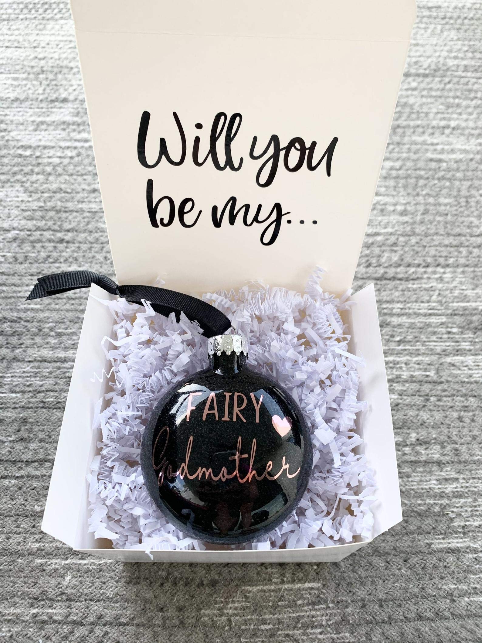 Fairy Godmother Ornament, Godmother Gift, Godmother Christmas Ornament, Godmother Proposal Gift, Will you be my Godmother,Godmother Gift Box