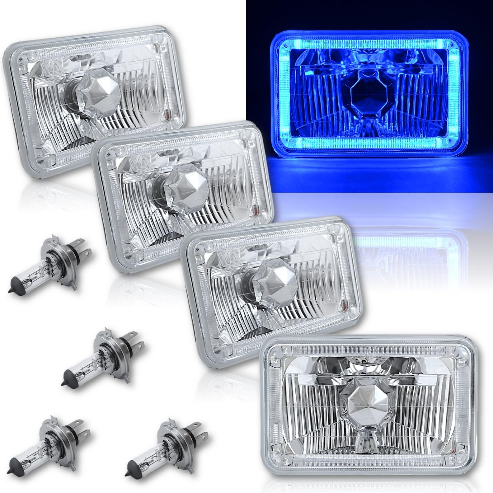 Amazon.com: Octane Lighting 4X6 Blue Led Halo Angel Eye Halogen