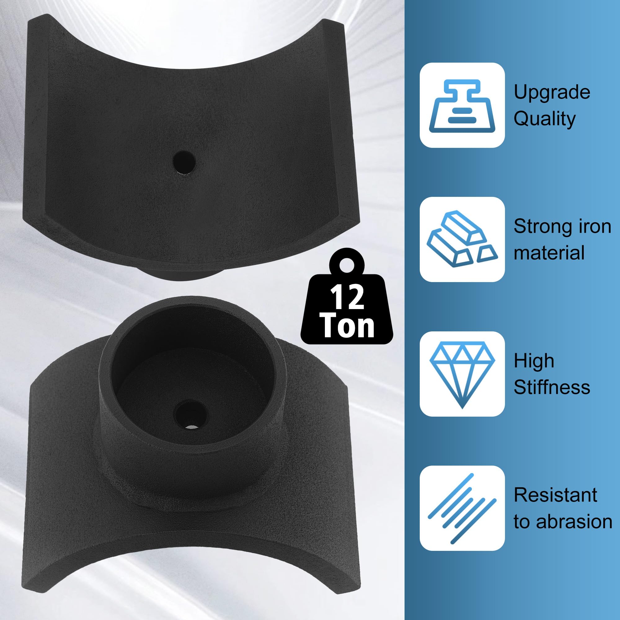 Sella Adattatore Per Cric A Bottiglia, Per Tubo Da 7,6cm/3in Con Materiale In Ferro, Compatibilità 12 Tonnellate, Ideale Per Garage, Sentieri 4x4, Recupero