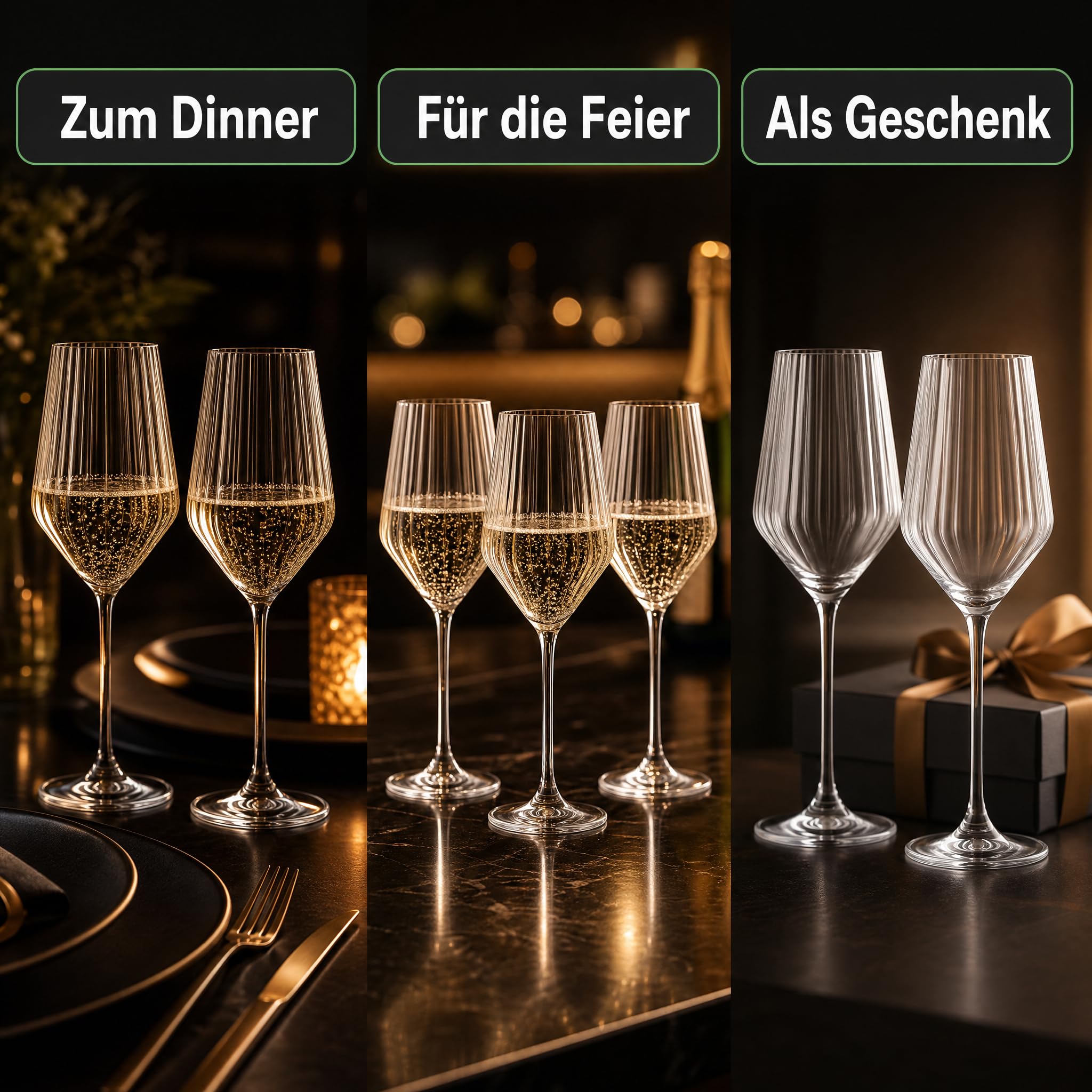 DPL Spiegelau LifeStyle Sektgläser 4er Set, 310 ml | Champagner Gläser aus Kristallglas, spülmaschinenfest, Moussierpunkt für feine Perlage, diamantförmiger Kelch