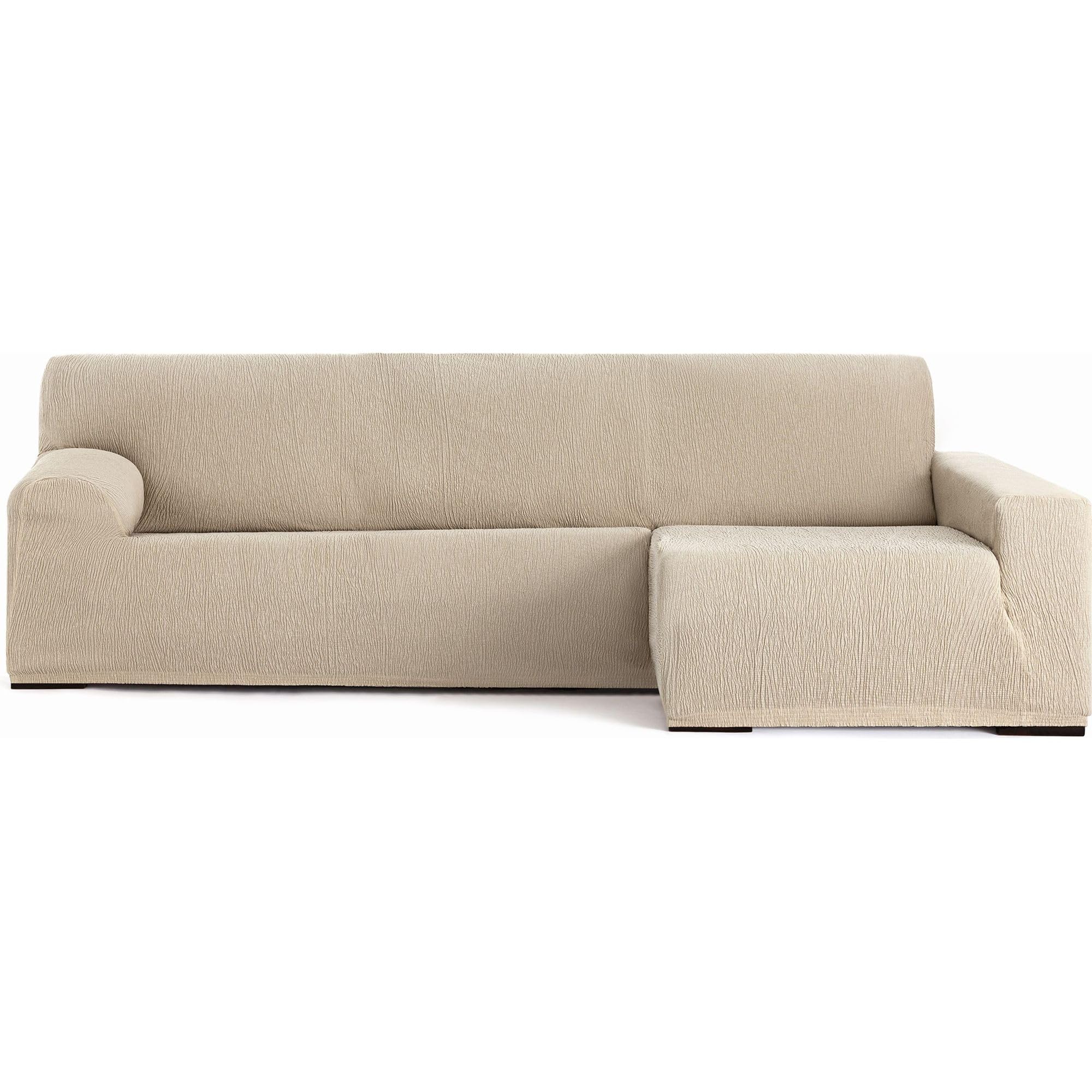 ECOMMERC3 Chaiselong Universal and Versatile Long Right Arm Sofa Cover – Ecru Chaiselong Sofa Cover Protector Easy to Install for Back, Seat and Arms