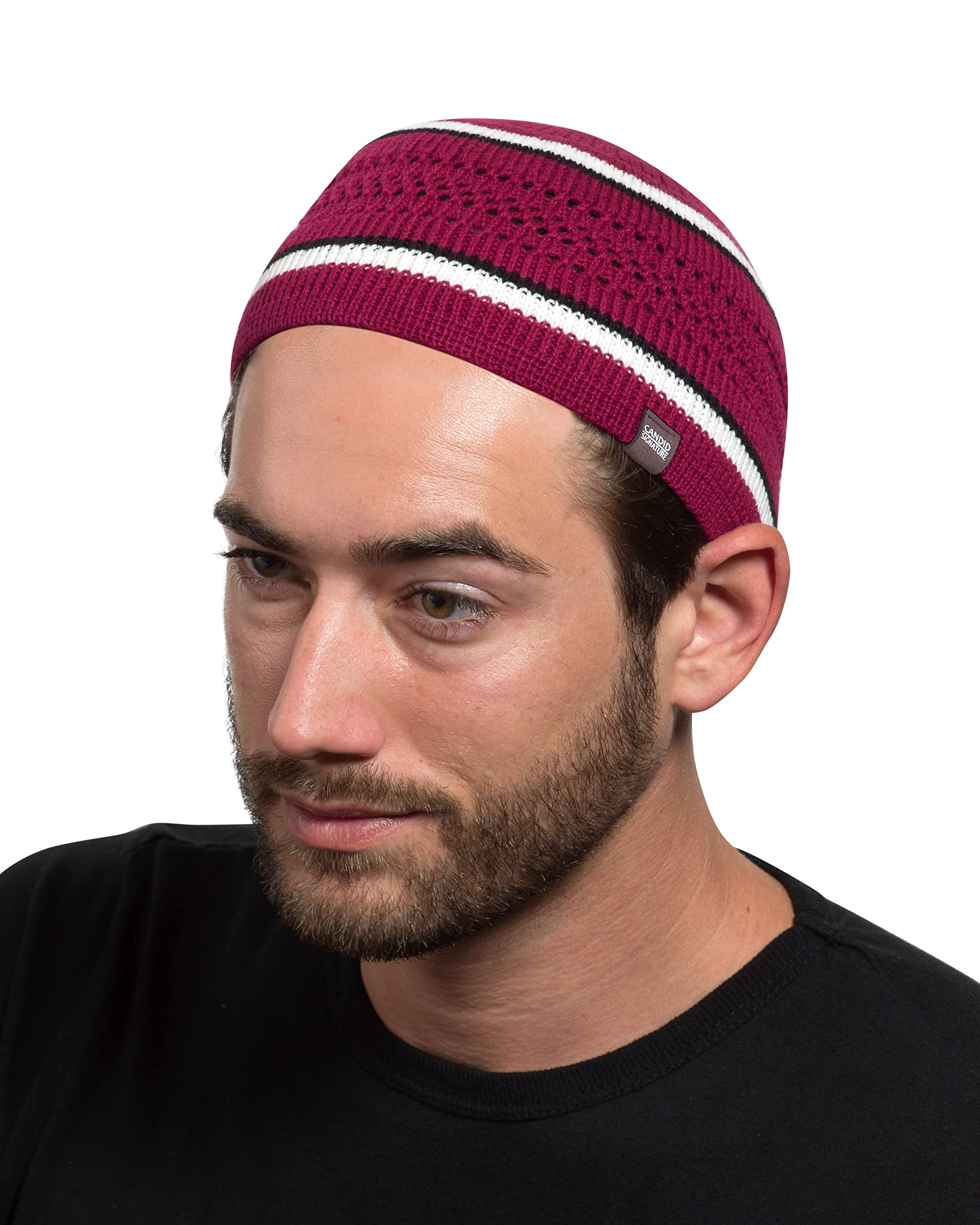 100% Cotton Skull Cap Chemo Kufi Under Helmet Beanie Hats in Solid Colors and Stripes
