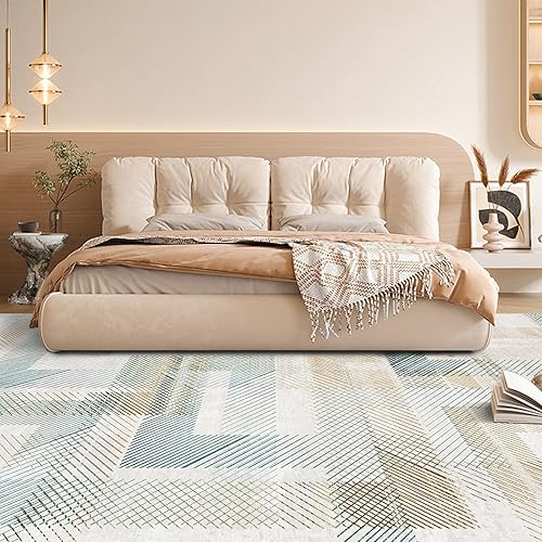 Miniatura 8 de Alfombra lavable de 5 x 7 pies, abstracta, lavable a máquina, ultrafina, para sala de estar, antideslizante, resistente a las manchas, alfombra