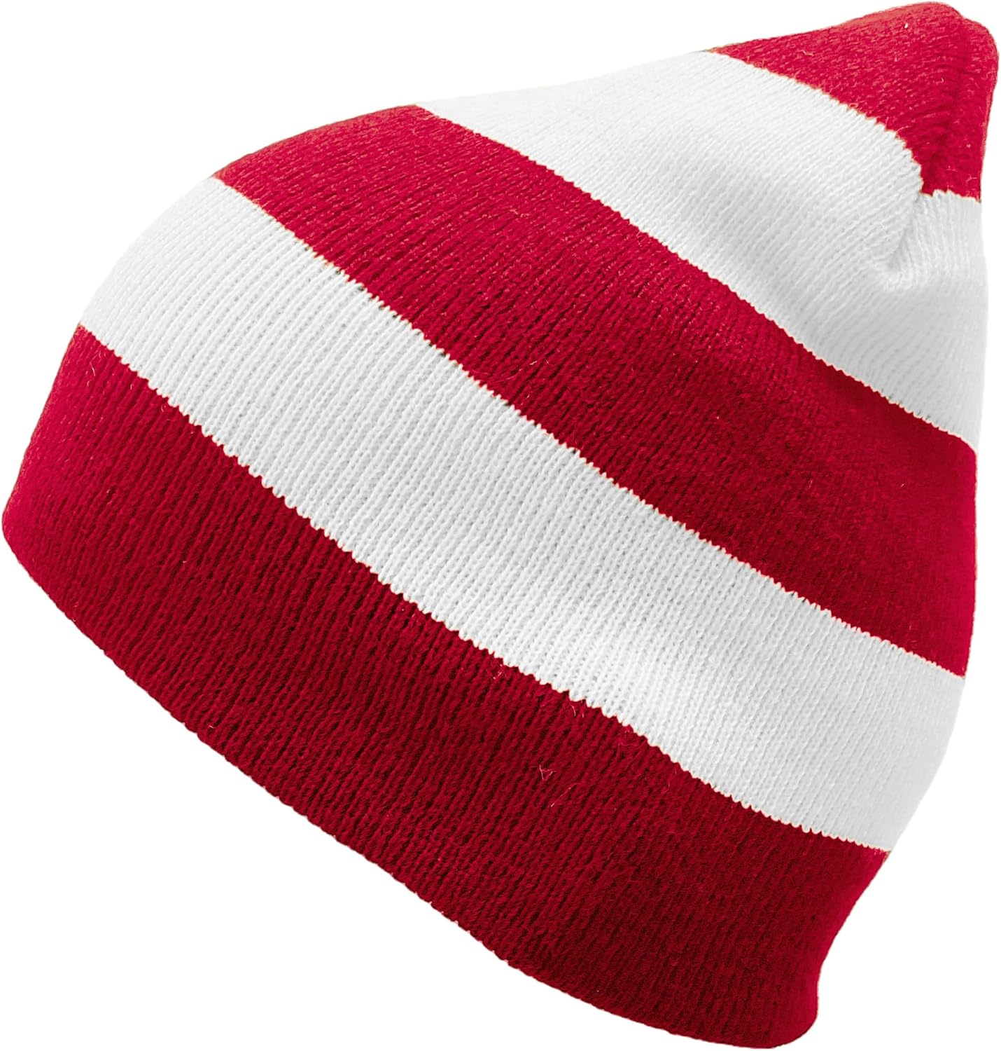 COUVER Striped Knit Warm Beanie with or Without Pom Pom Winter Hats - Image 2