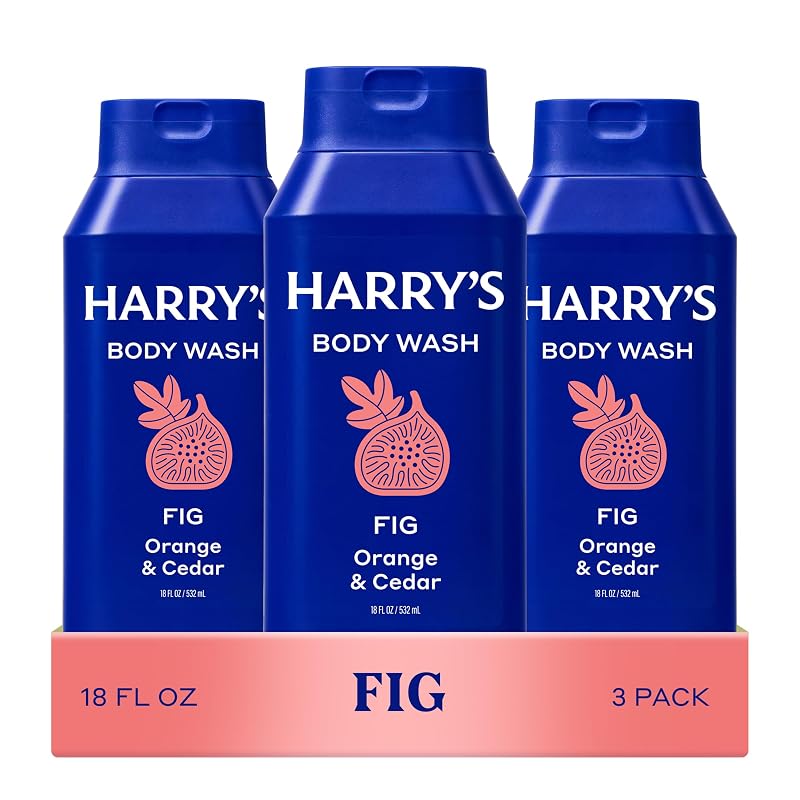 Sabonete líquido corporal masculino Harry's com fragrância de figo, Pacote com 3